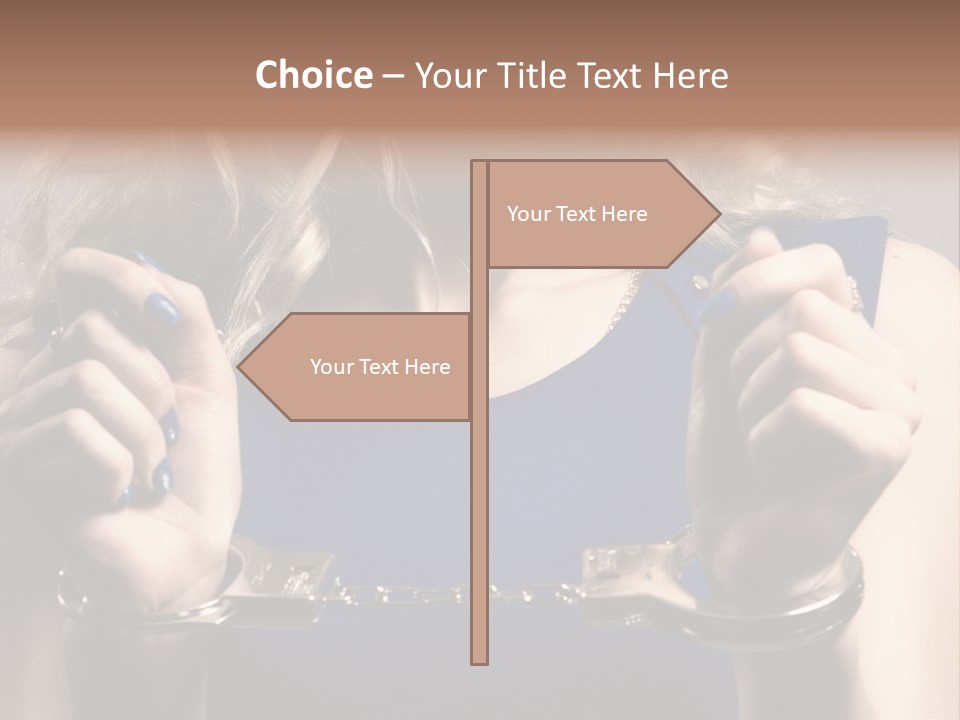 A Woman In A Blue Dress Is Holding A Watch PowerPoint Template