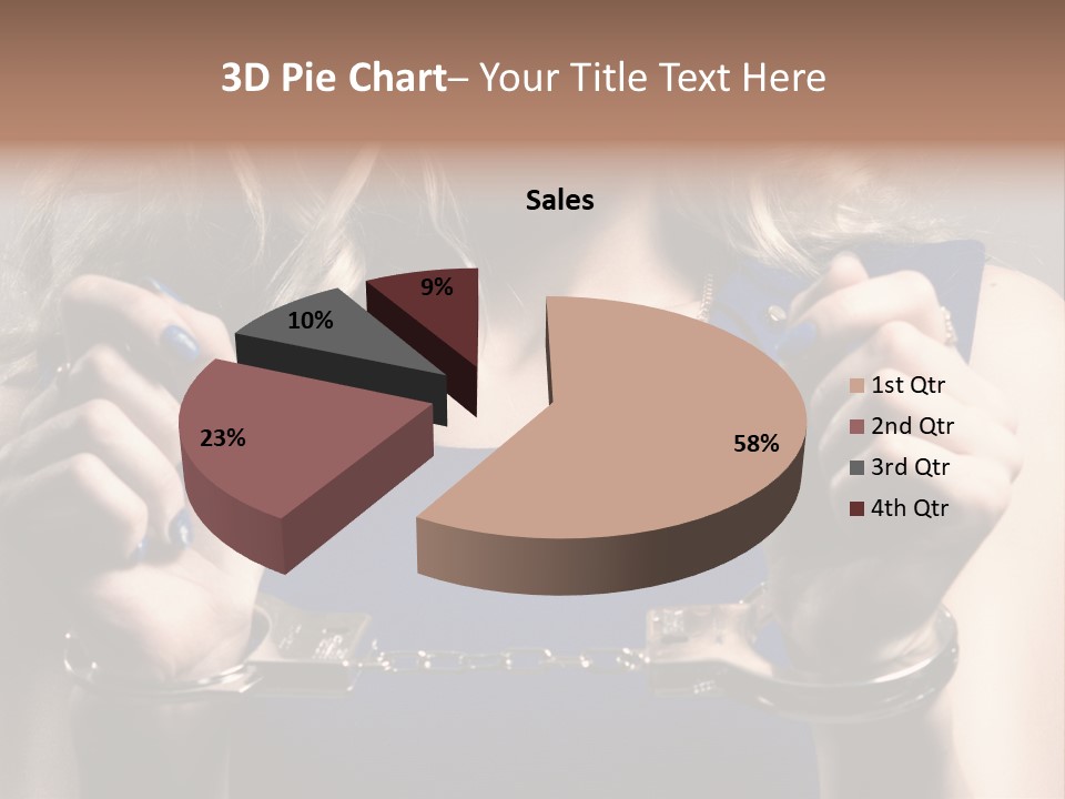 A Woman In A Blue Dress Is Holding A Watch PowerPoint Template