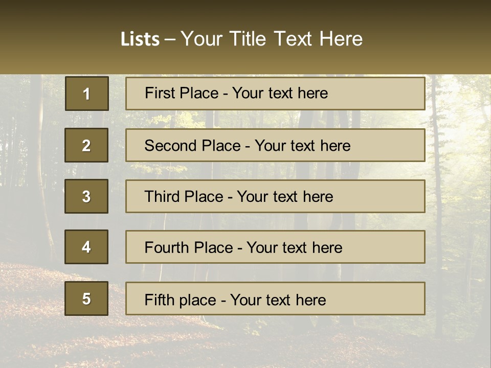 A Forest Filled With Lots Of Trees And Leaves PowerPoint Template