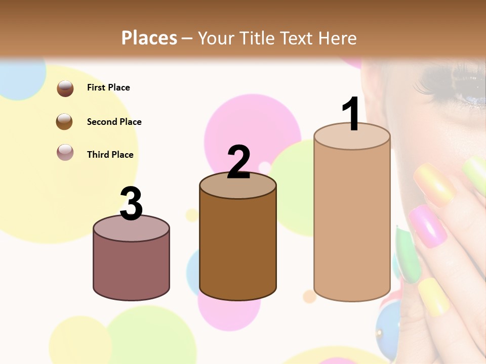 A Woman With Colorful Nails Covering Her Face PowerPoint Template