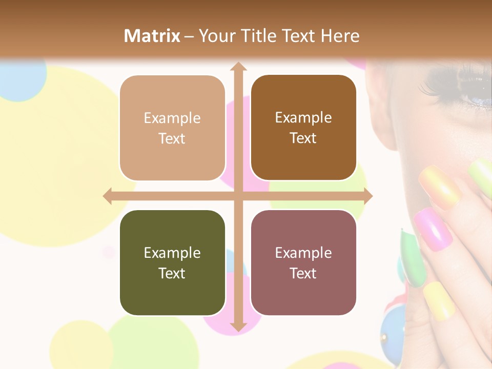 A Woman With Colorful Nails Covering Her Face PowerPoint Template