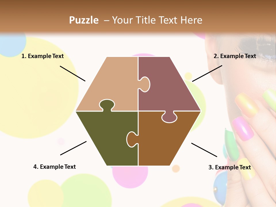 A Woman With Colorful Nails Covering Her Face PowerPoint Template