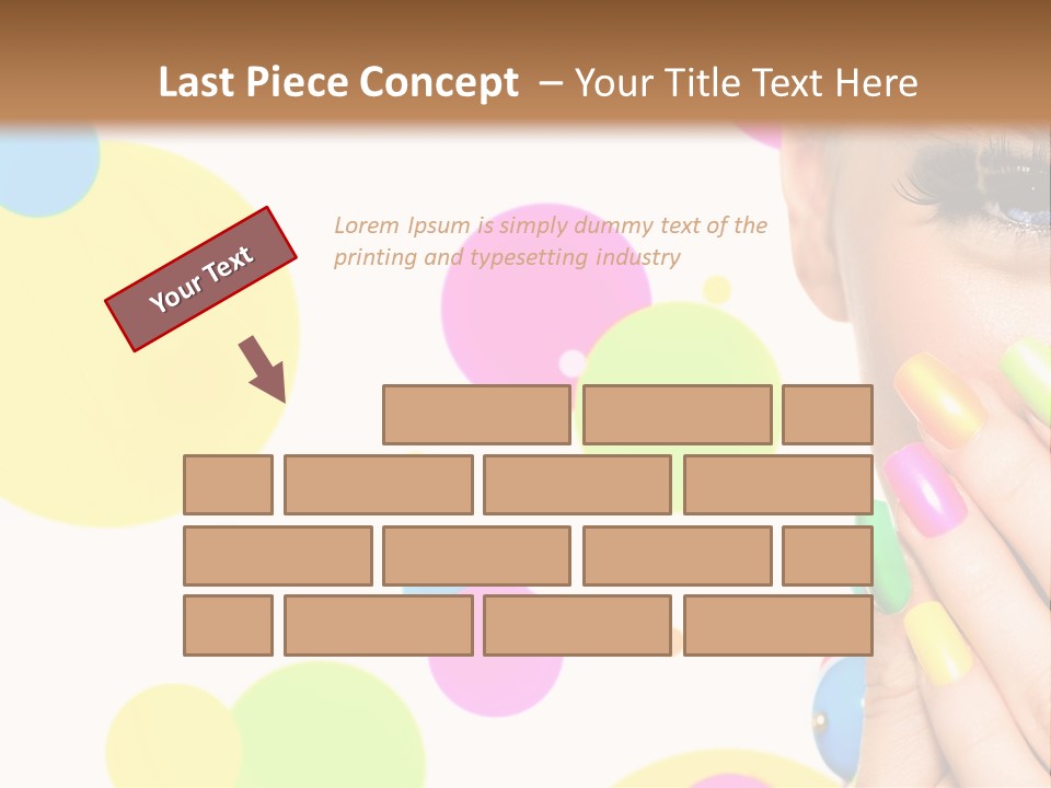 A Woman With Colorful Nails Covering Her Face PowerPoint Template