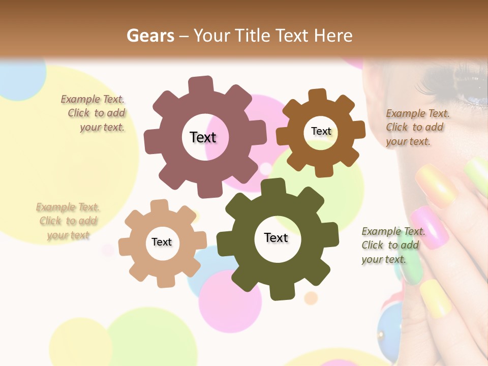 A Woman With Colorful Nails Covering Her Face PowerPoint Template