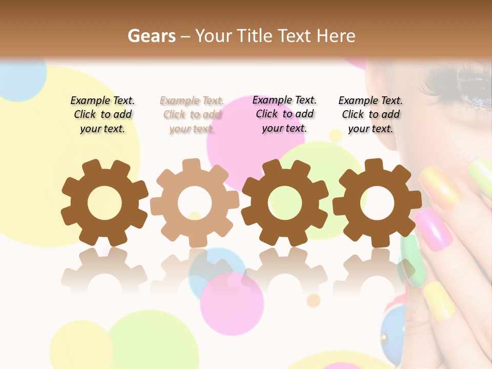 A Woman With Colorful Nails Covering Her Face PowerPoint Template