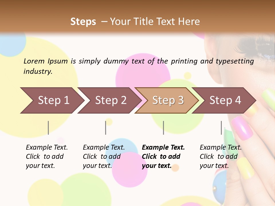 A Woman With Colorful Nails Covering Her Face PowerPoint Template