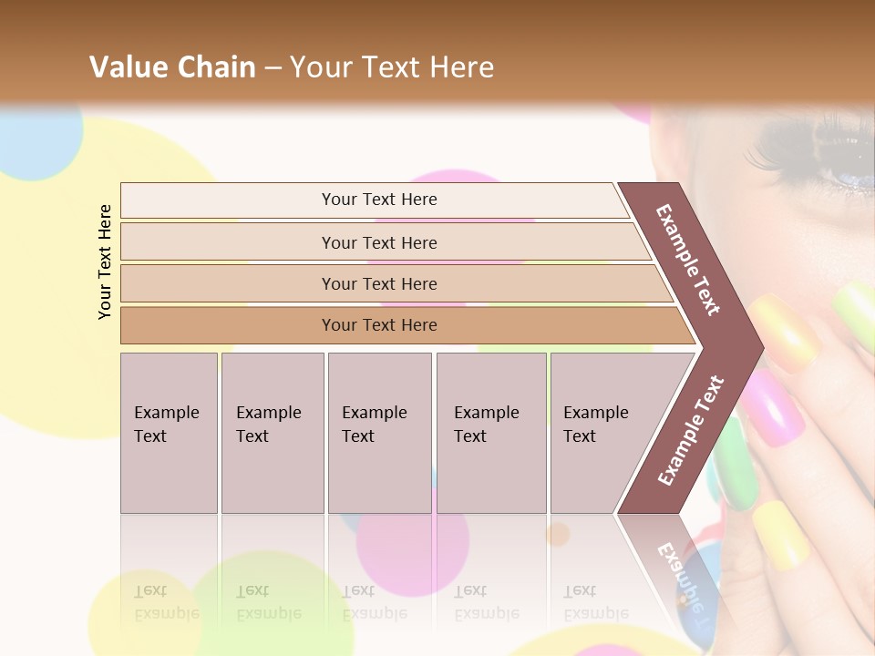 A Woman With Colorful Nails Covering Her Face PowerPoint Template