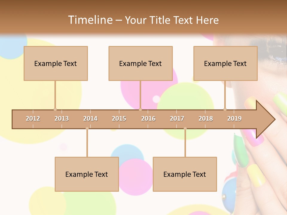 A Woman With Colorful Nails Covering Her Face PowerPoint Template