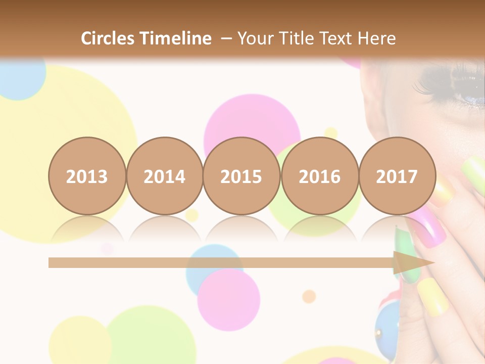 A Woman With Colorful Nails Covering Her Face PowerPoint Template