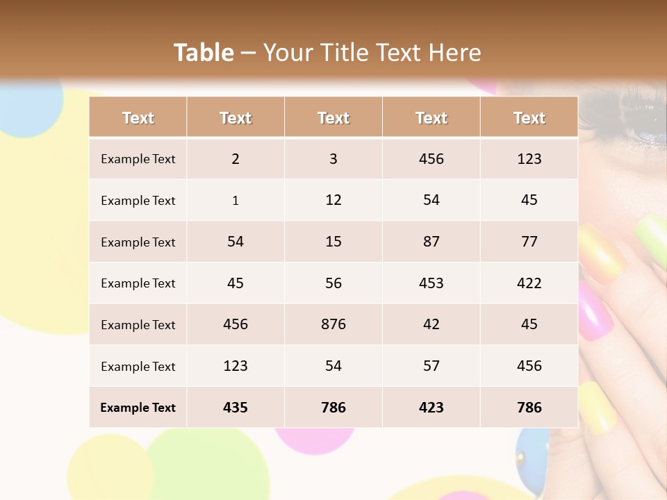 A Woman With Colorful Nails Covering Her Face PowerPoint Template