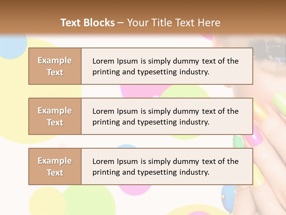 A Woman With Colorful Nails Covering Her Face PowerPoint Template