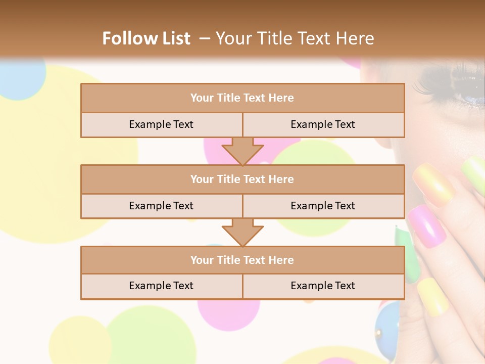 A Woman With Colorful Nails Covering Her Face PowerPoint Template