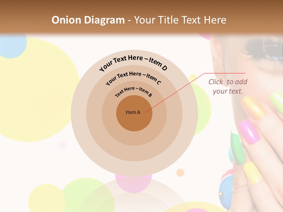 A Woman With Colorful Nails Covering Her Face PowerPoint Template