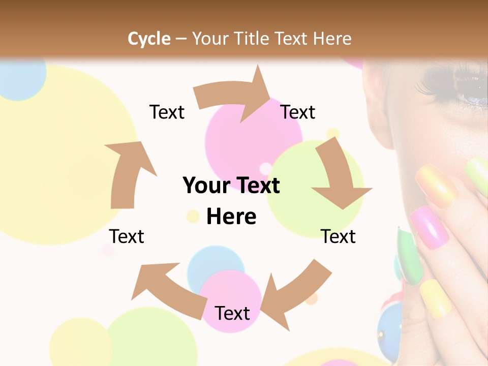 A Woman With Colorful Nails Covering Her Face PowerPoint Template