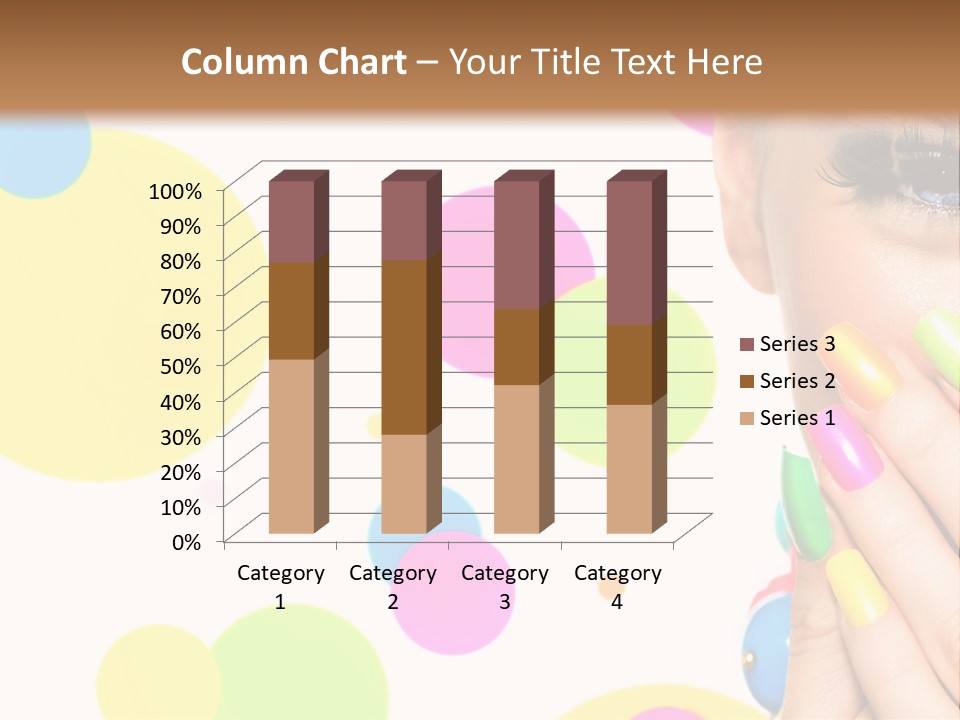 A Woman With Colorful Nails Covering Her Face PowerPoint Template