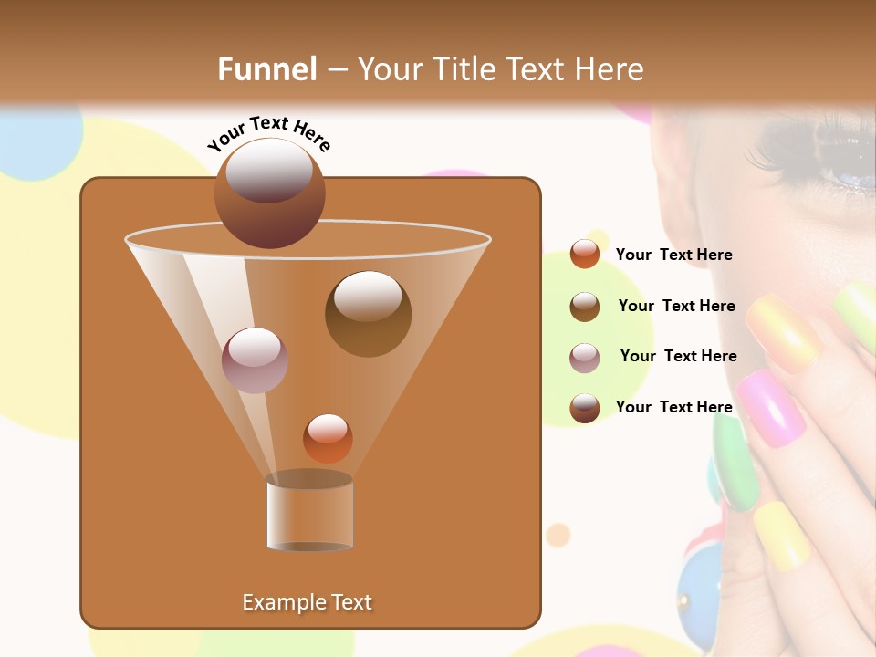 A Woman With Colorful Nails Covering Her Face PowerPoint Template