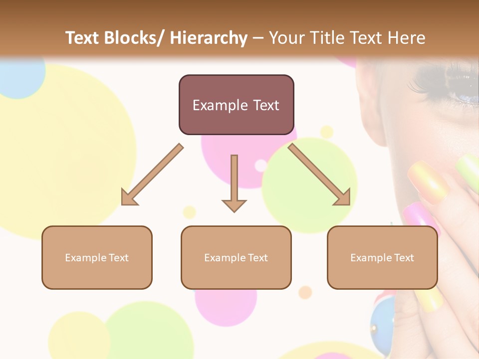 A Woman With Colorful Nails Covering Her Face PowerPoint Template