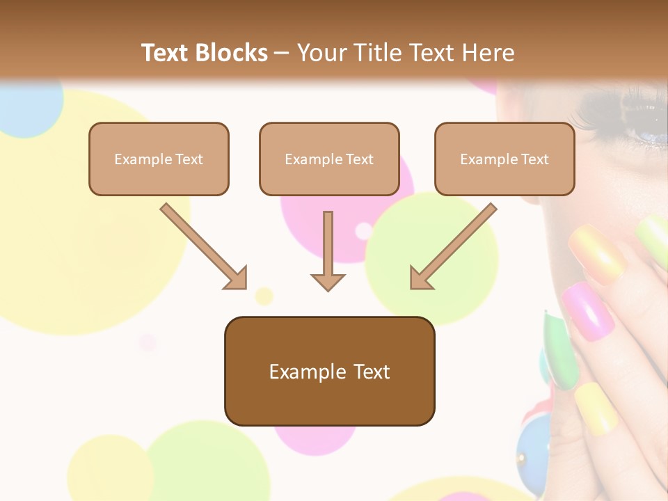 A Woman With Colorful Nails Covering Her Face PowerPoint Template
