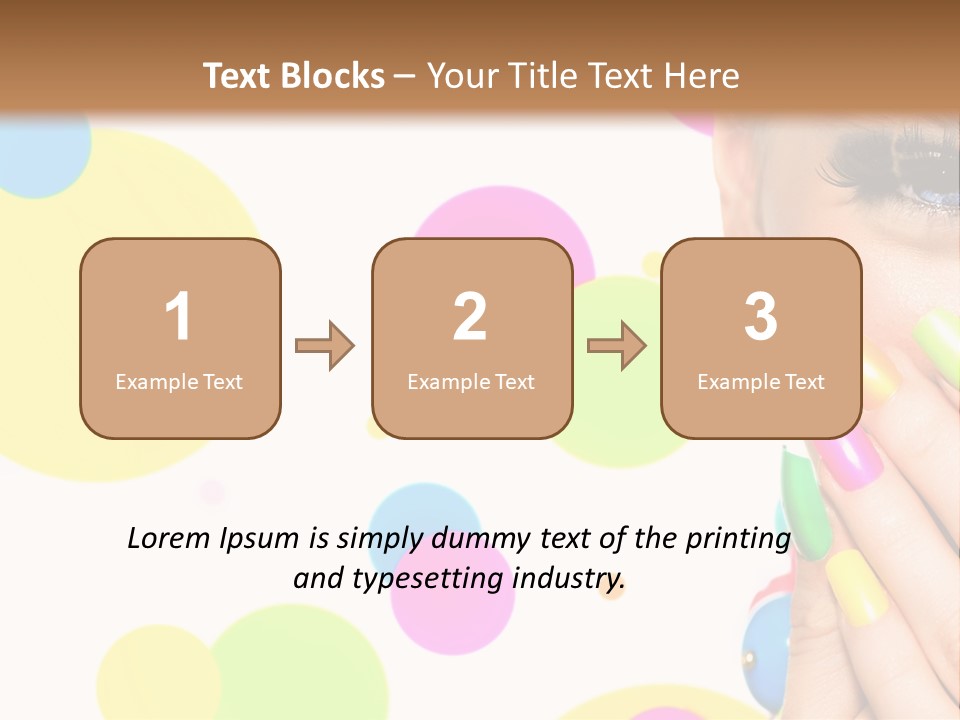A Woman With Colorful Nails Covering Her Face PowerPoint Template