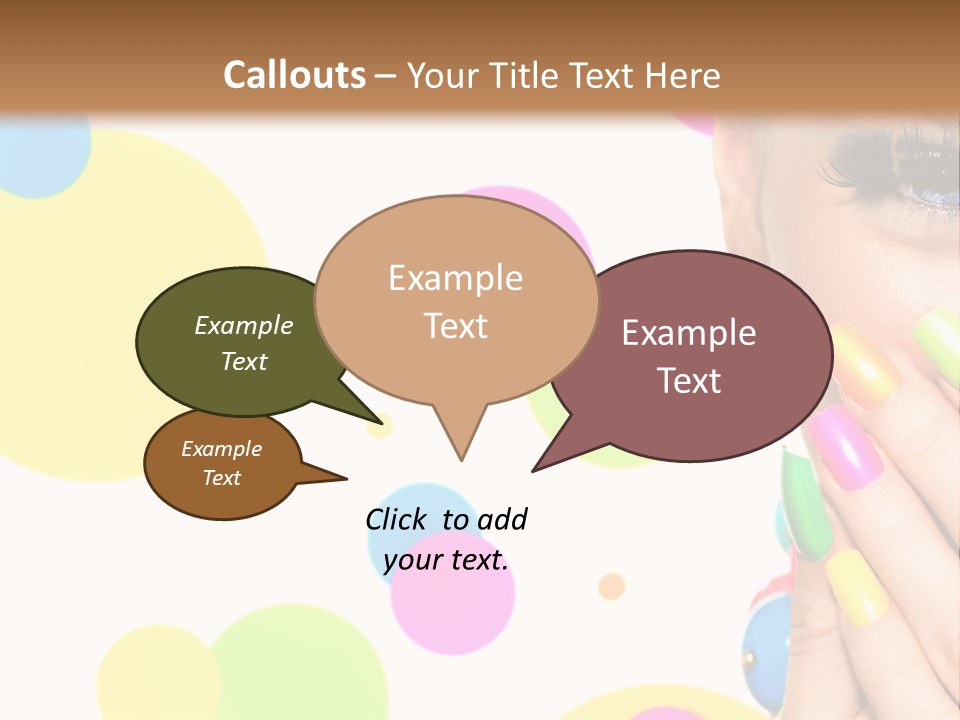 A Woman With Colorful Nails Covering Her Face PowerPoint Template
