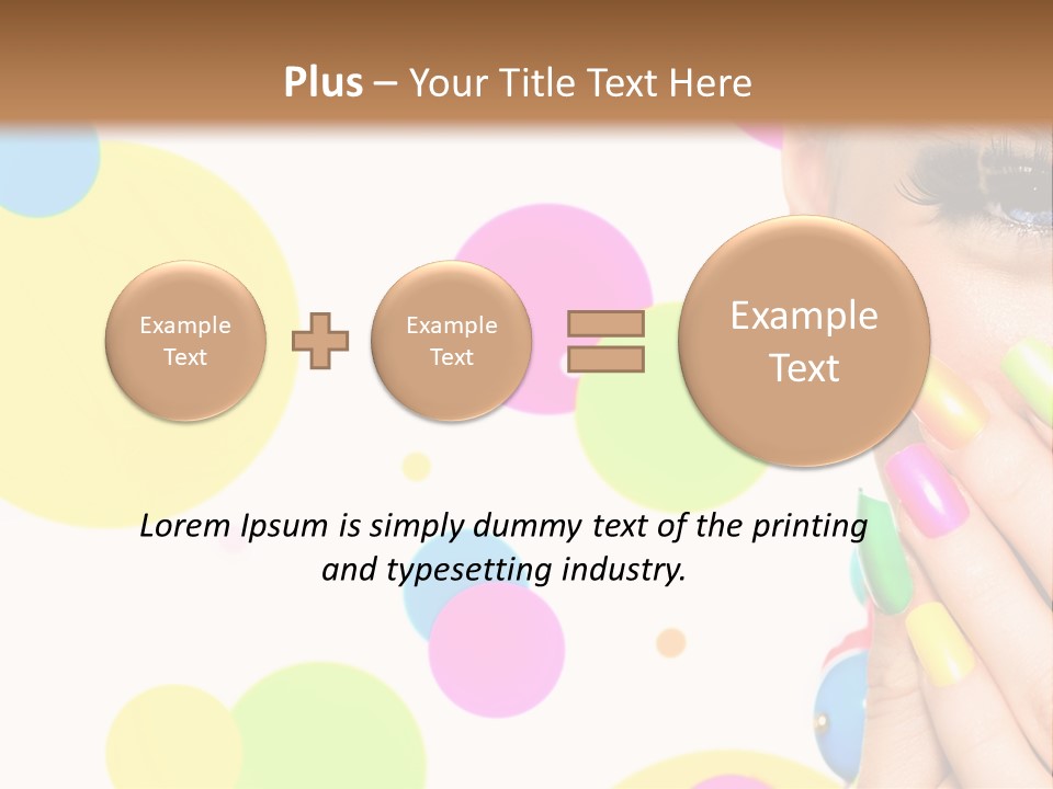 A Woman With Colorful Nails Covering Her Face PowerPoint Template