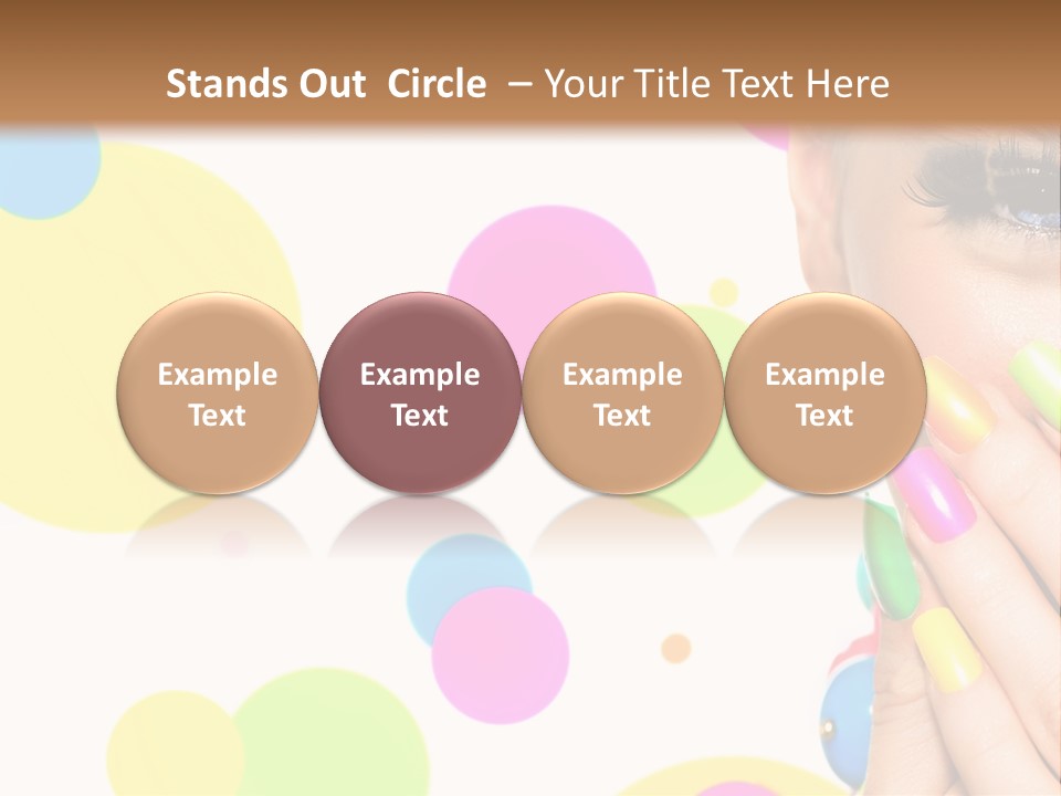 A Woman With Colorful Nails Covering Her Face PowerPoint Template