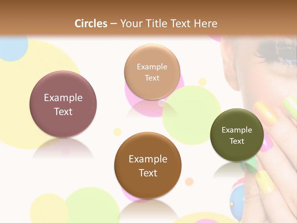 A Woman With Colorful Nails Covering Her Face PowerPoint Template