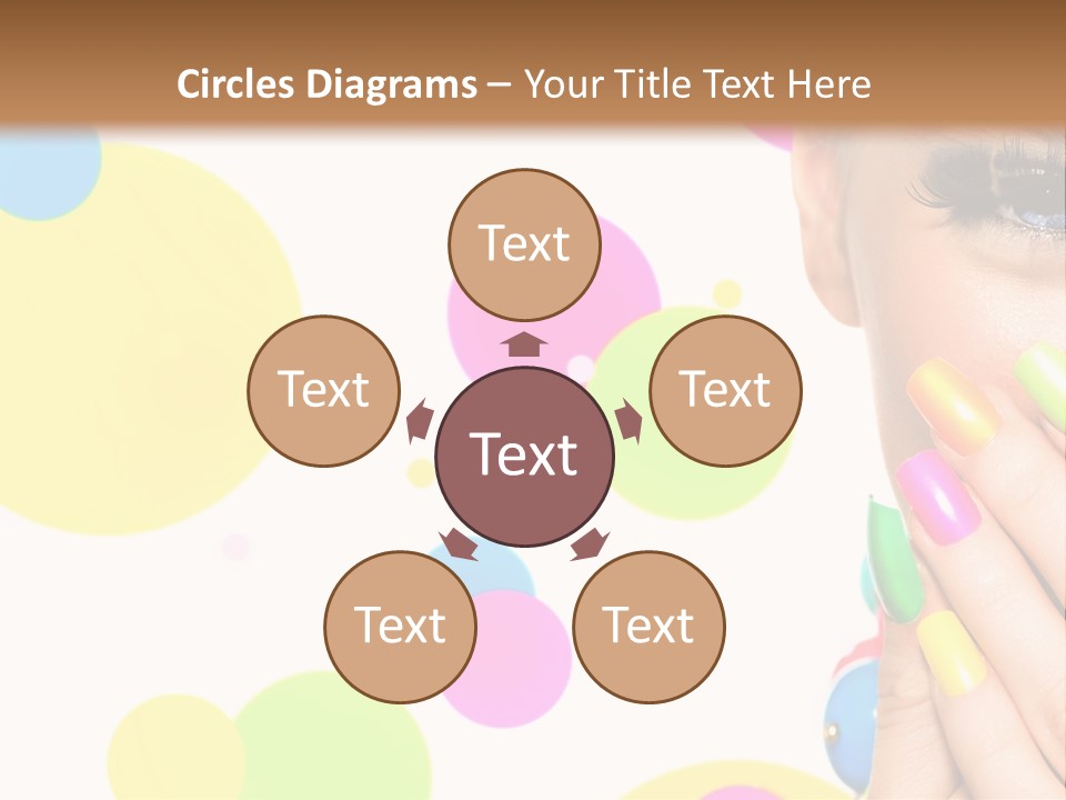 A Woman With Colorful Nails Covering Her Face PowerPoint Template