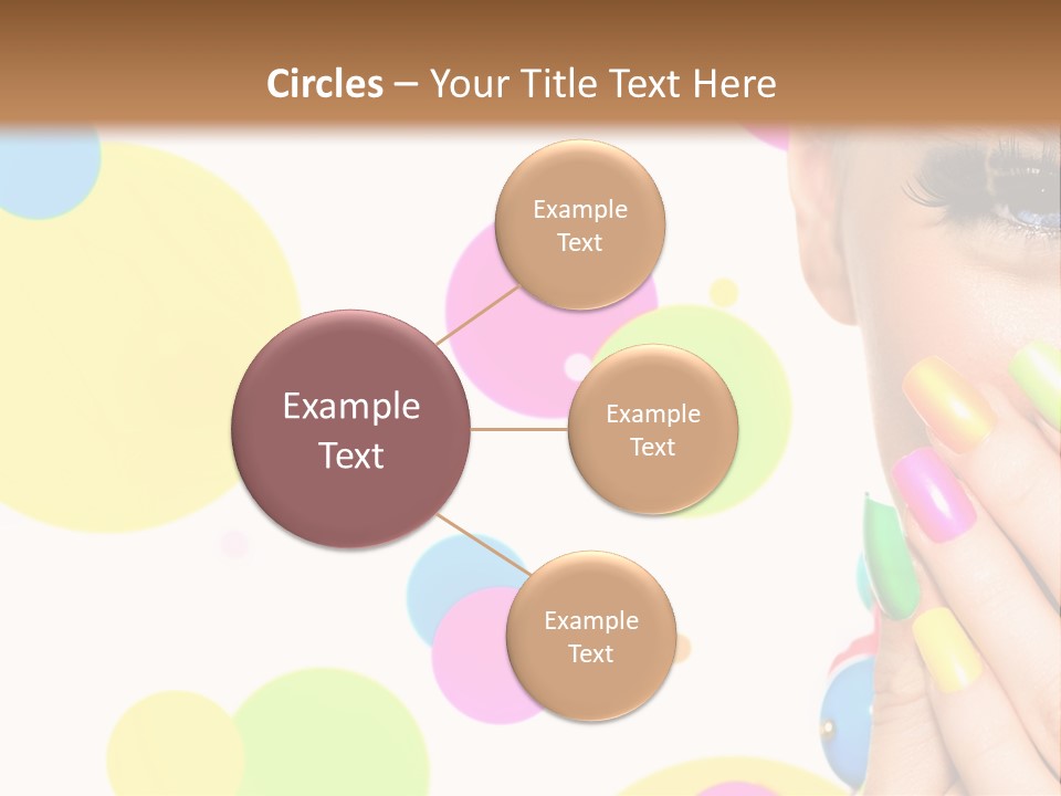 A Woman With Colorful Nails Covering Her Face PowerPoint Template