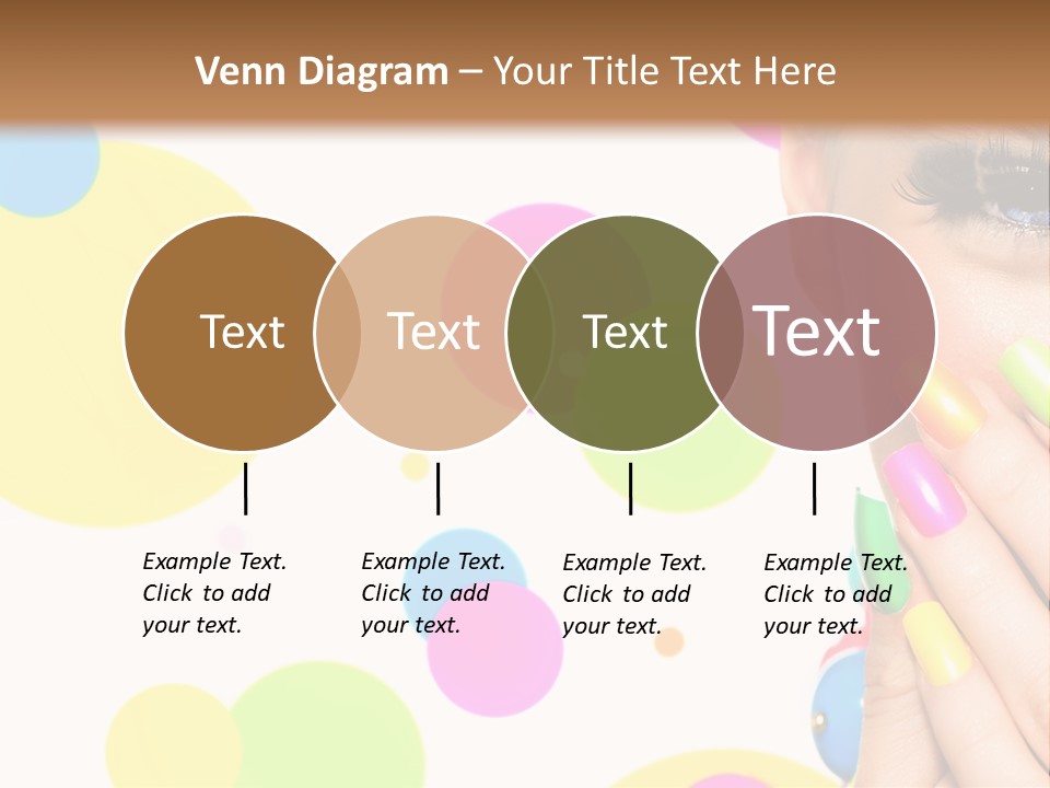 A Woman With Colorful Nails Covering Her Face PowerPoint Template
