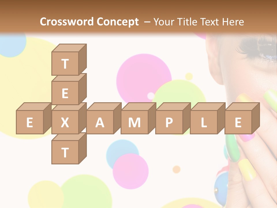 A Woman With Colorful Nails Covering Her Face PowerPoint Template