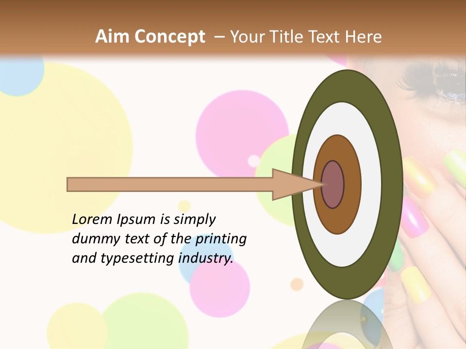 A Woman With Colorful Nails Covering Her Face PowerPoint Template