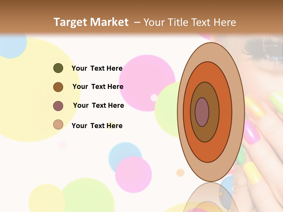 A Woman With Colorful Nails Covering Her Face PowerPoint Template