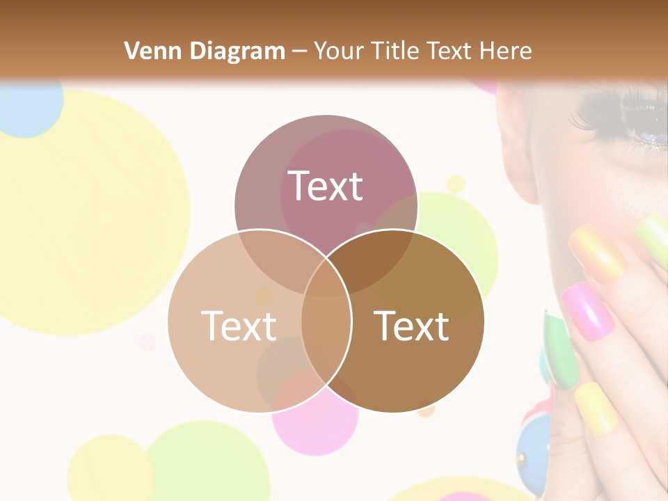 A Woman With Colorful Nails Covering Her Face PowerPoint Template