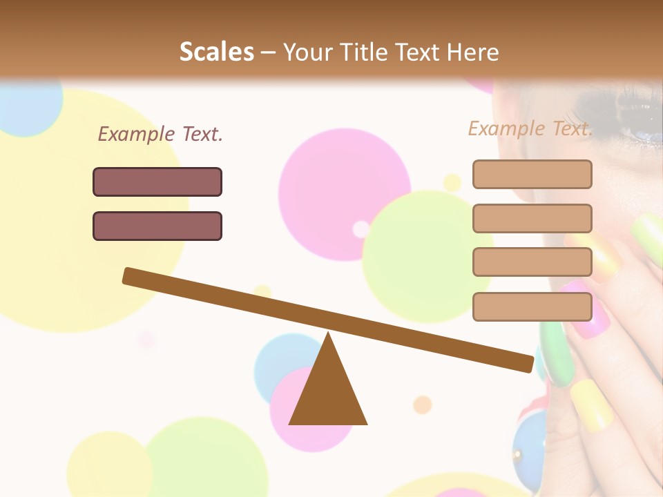 A Woman With Colorful Nails Covering Her Face PowerPoint Template