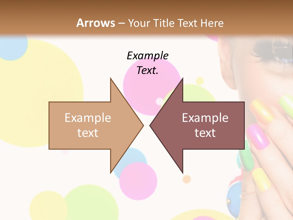 A Woman With Colorful Nails Covering Her Face PowerPoint Template