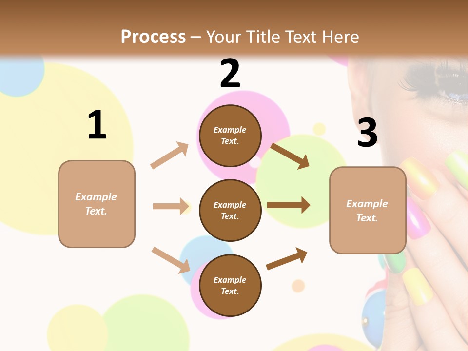 A Woman With Colorful Nails Covering Her Face PowerPoint Template