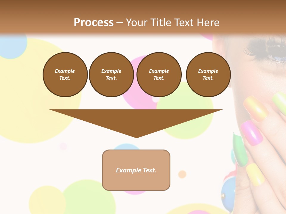 A Woman With Colorful Nails Covering Her Face PowerPoint Template