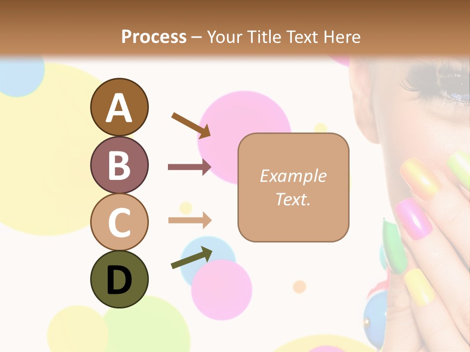 A Woman With Colorful Nails Covering Her Face PowerPoint Template