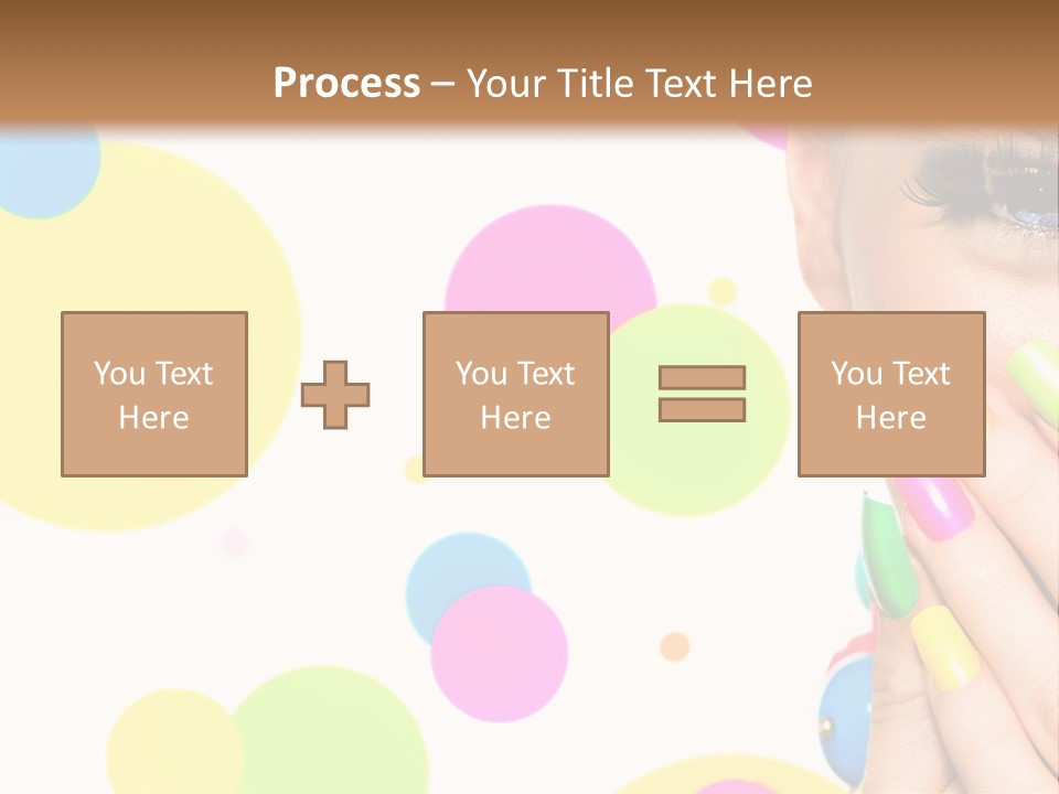 A Woman With Colorful Nails Covering Her Face PowerPoint Template