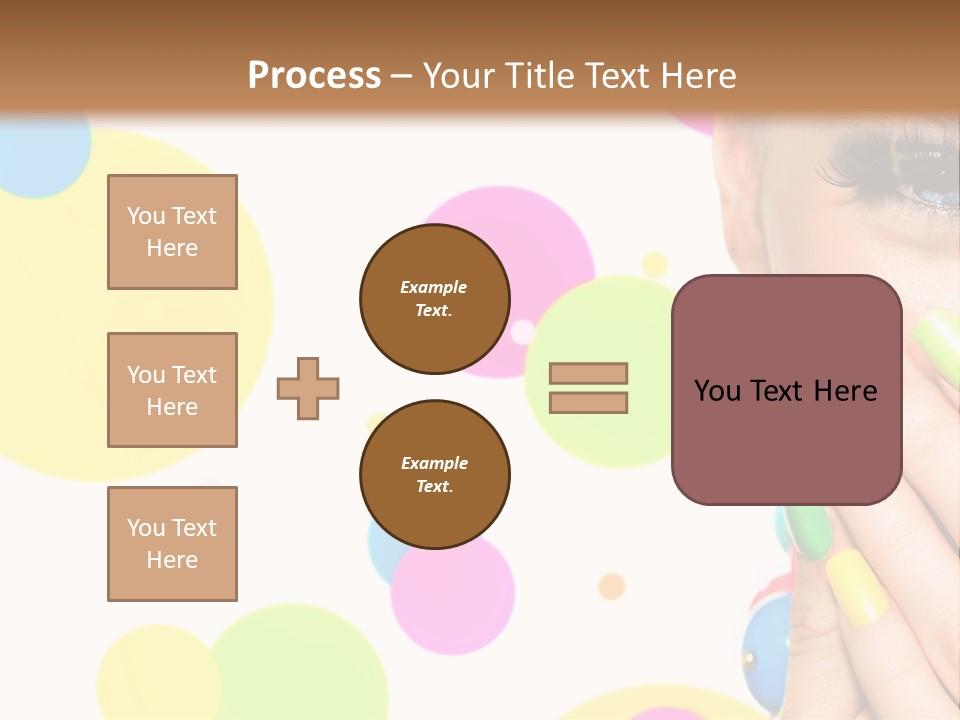 A Woman With Colorful Nails Covering Her Face PowerPoint Template