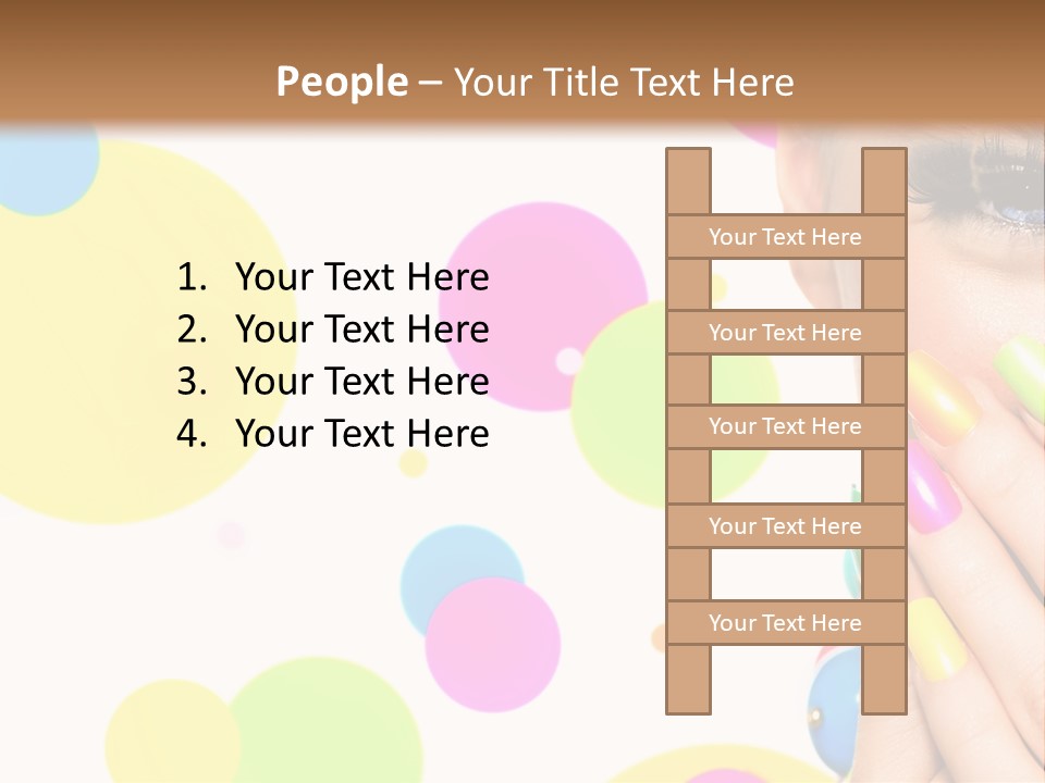 A Woman With Colorful Nails Covering Her Face PowerPoint Template