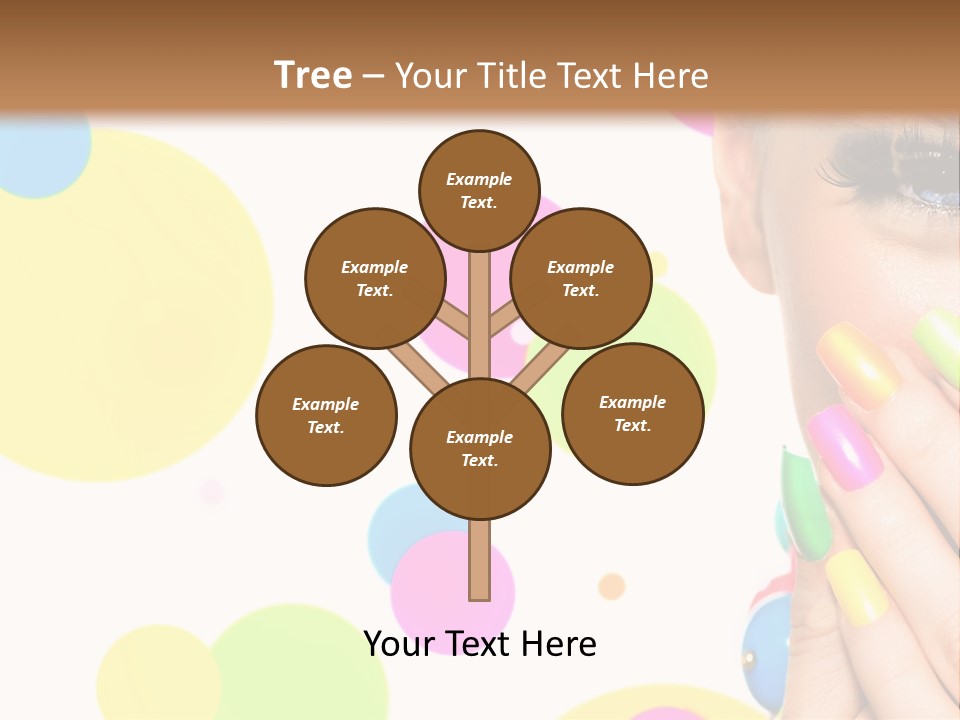 A Woman With Colorful Nails Covering Her Face PowerPoint Template