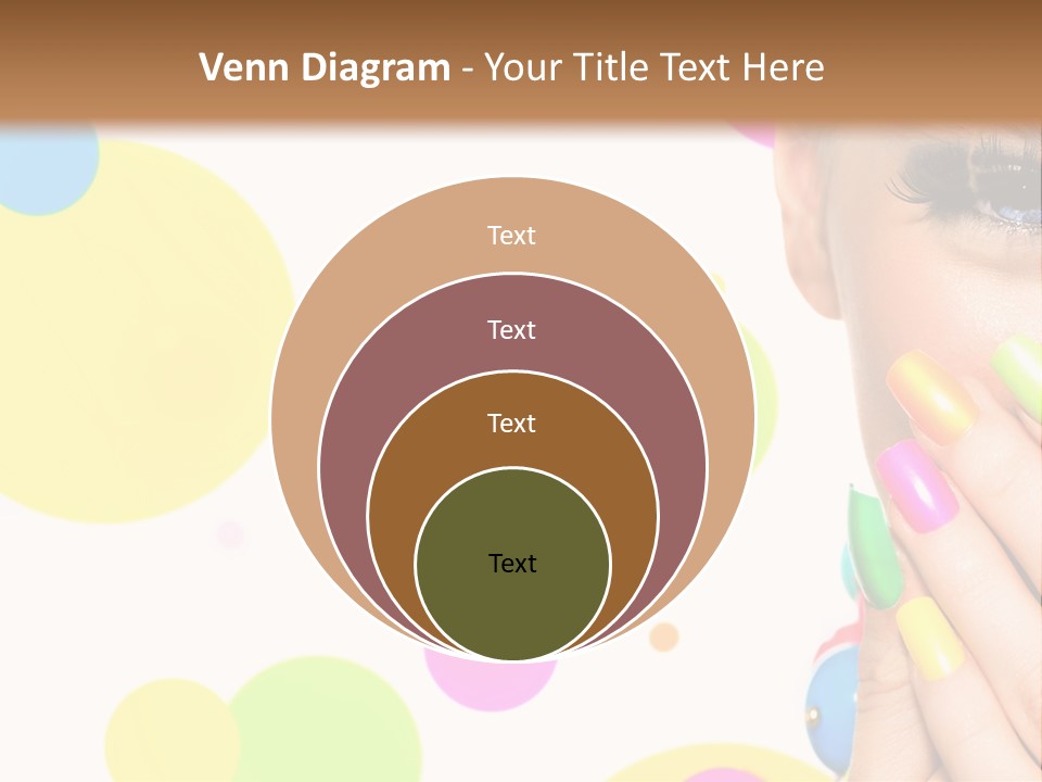A Woman With Colorful Nails Covering Her Face PowerPoint Template