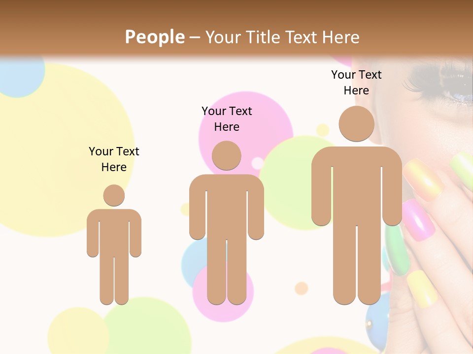 A Woman With Colorful Nails Covering Her Face PowerPoint Template