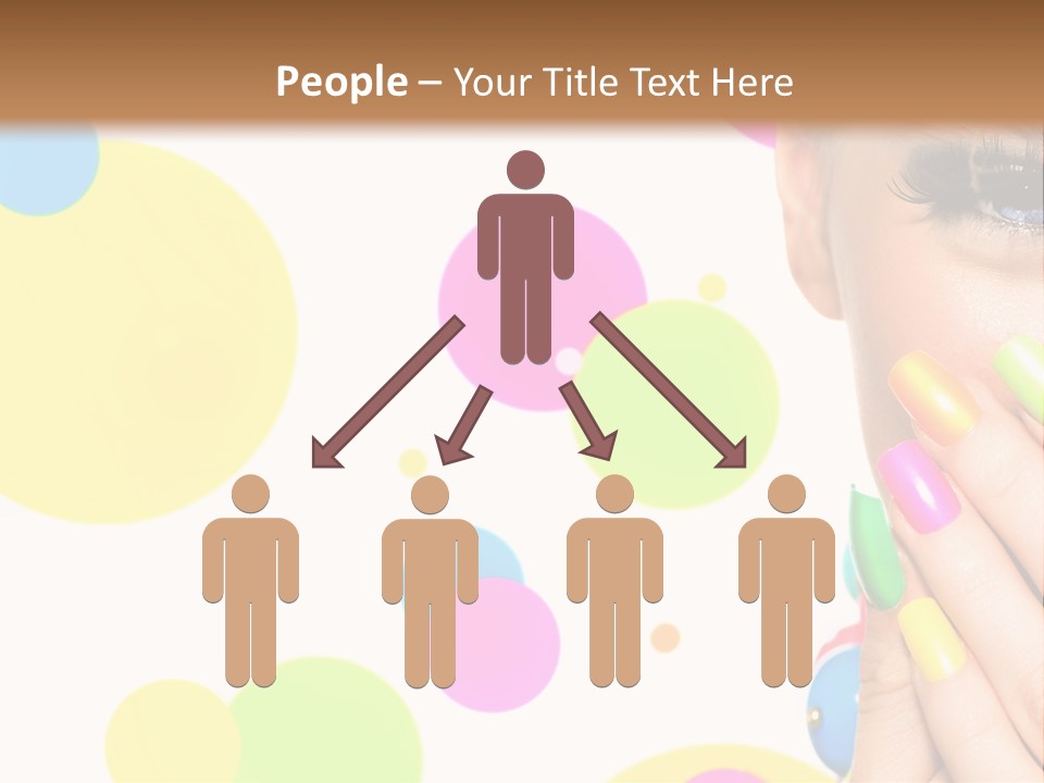 A Woman With Colorful Nails Covering Her Face PowerPoint Template