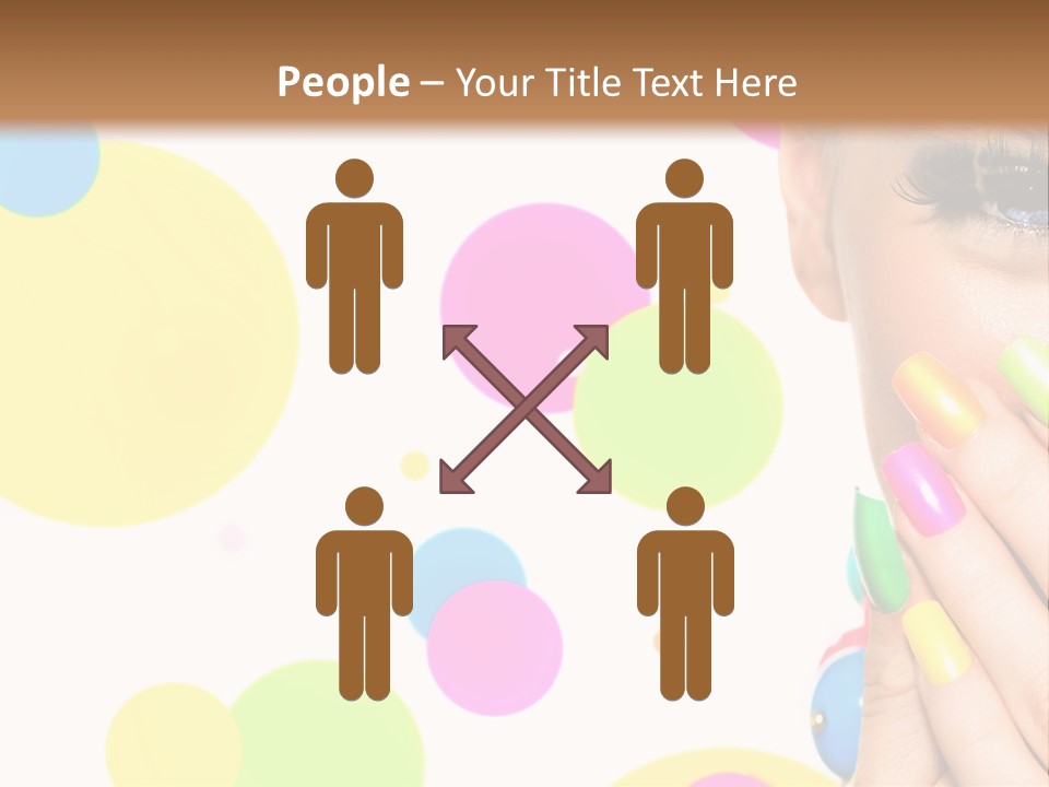 A Woman With Colorful Nails Covering Her Face PowerPoint Template