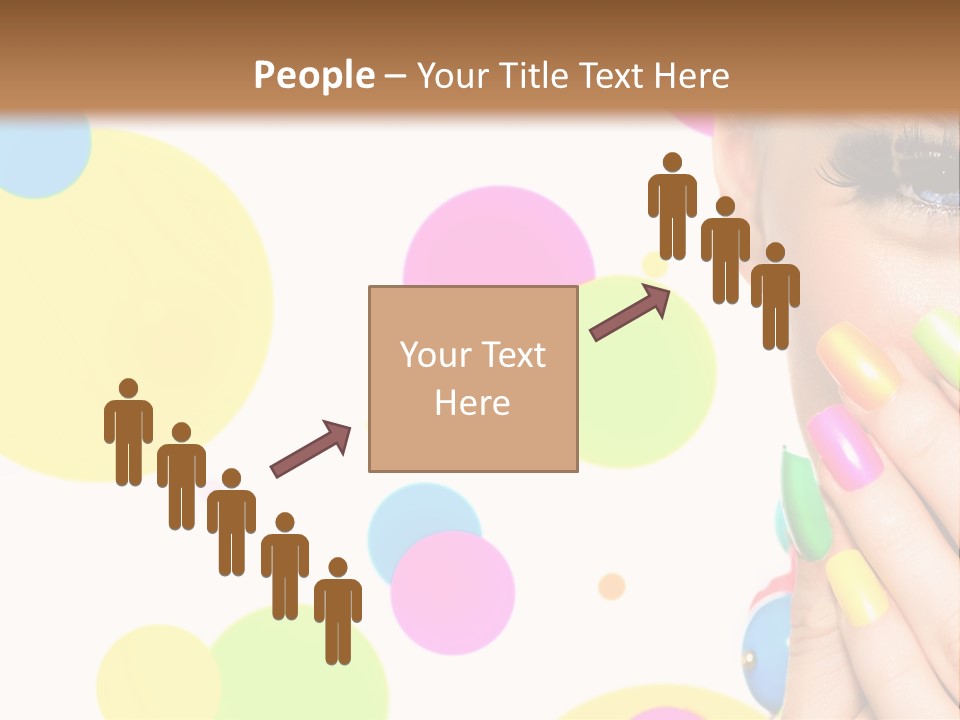 A Woman With Colorful Nails Covering Her Face PowerPoint Template