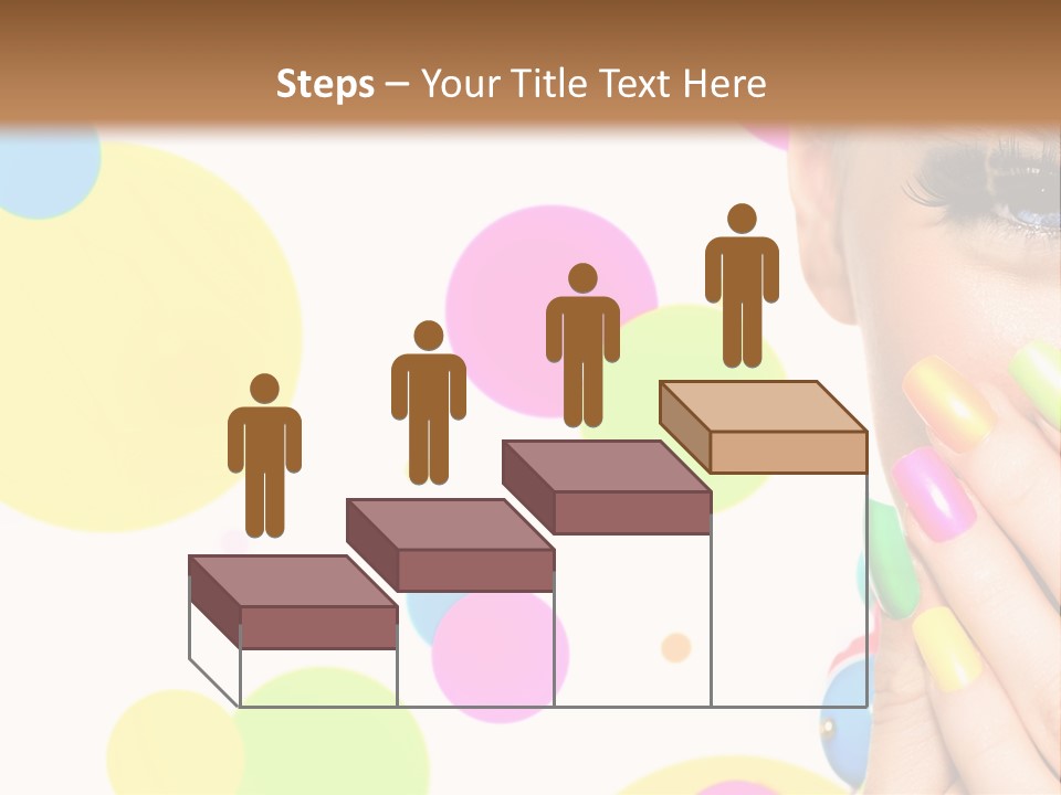 A Woman With Colorful Nails Covering Her Face PowerPoint Template