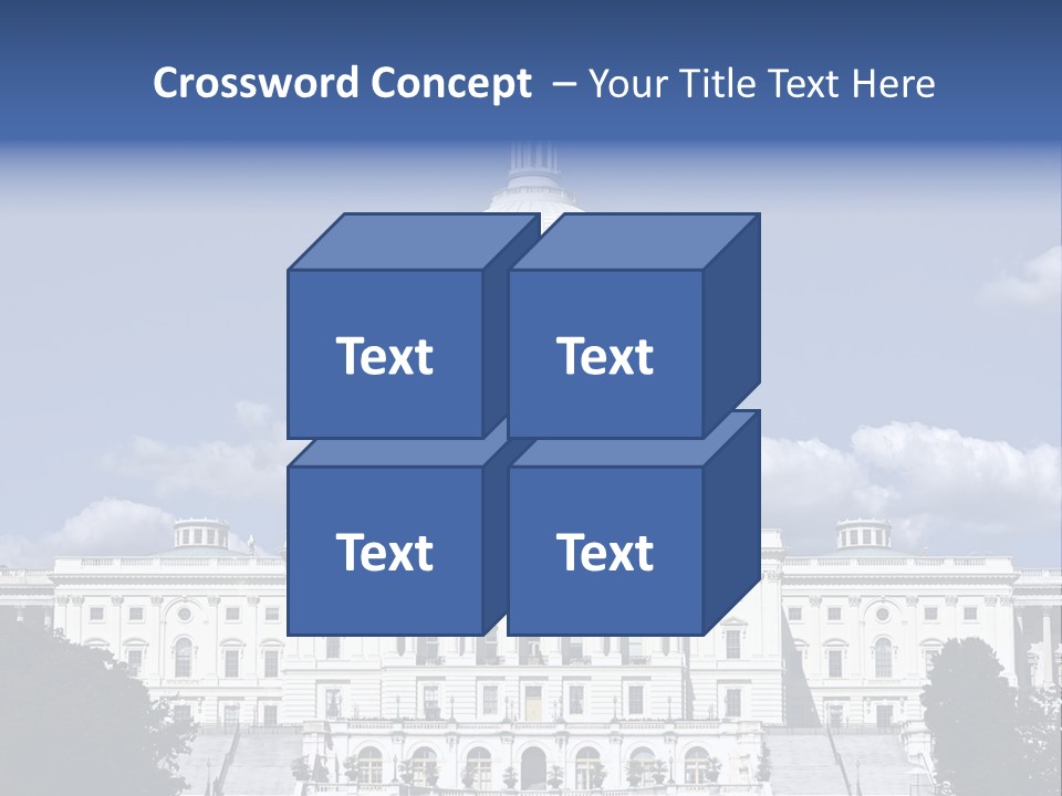 A White Building With A Blue Sky In The Background PowerPoint Template